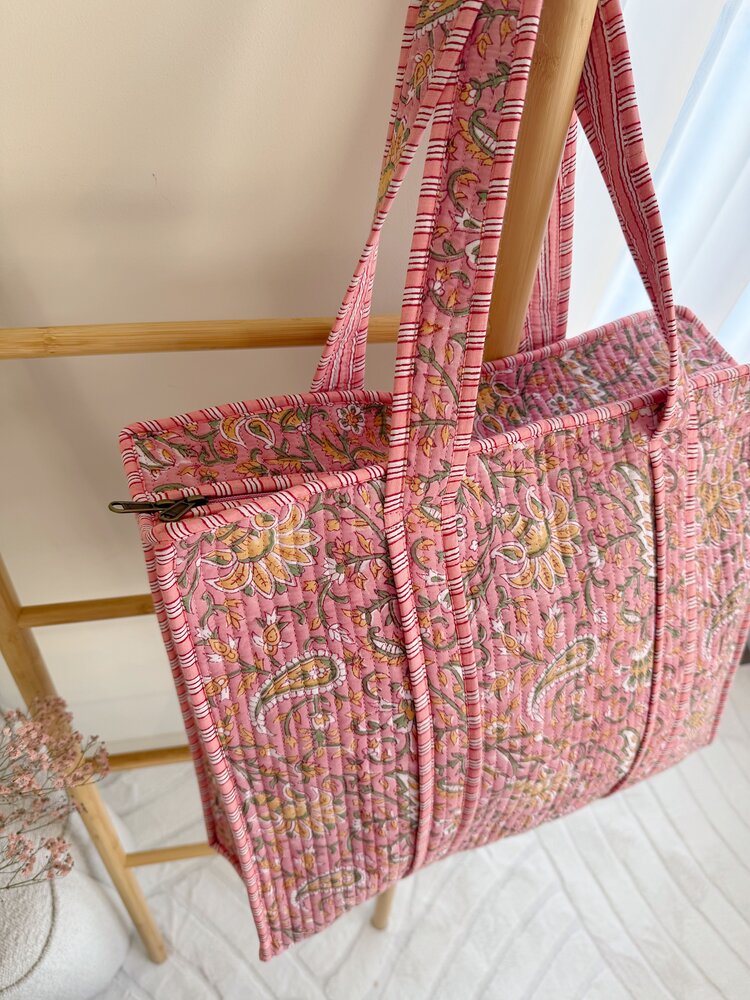 Macie Flower Shopper Bag / Light Pink