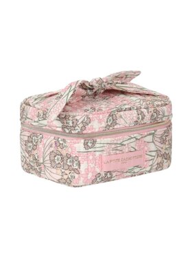 Rosa Flower Toiletry Bag / Light Pink & Taupe