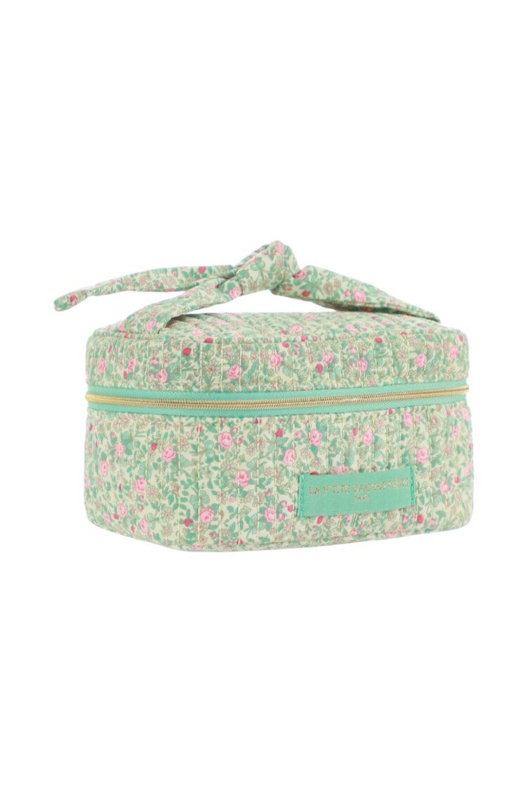 Rosa Flower Toiletry Bag / Light Green
