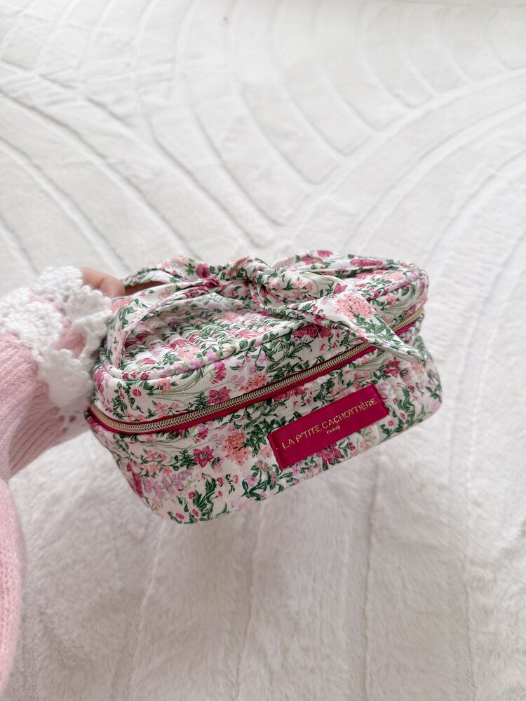Rosa Flower Toiletry Bag / Rose Pink