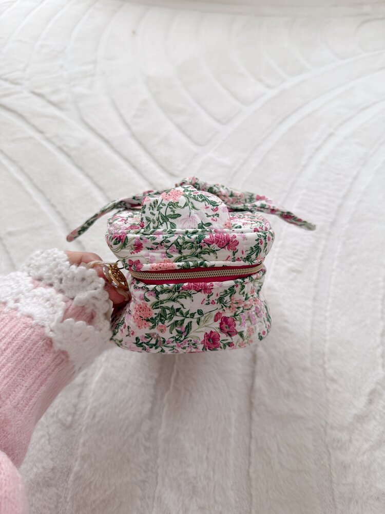 Rosa Flower Toiletry Bag / Rose Pink