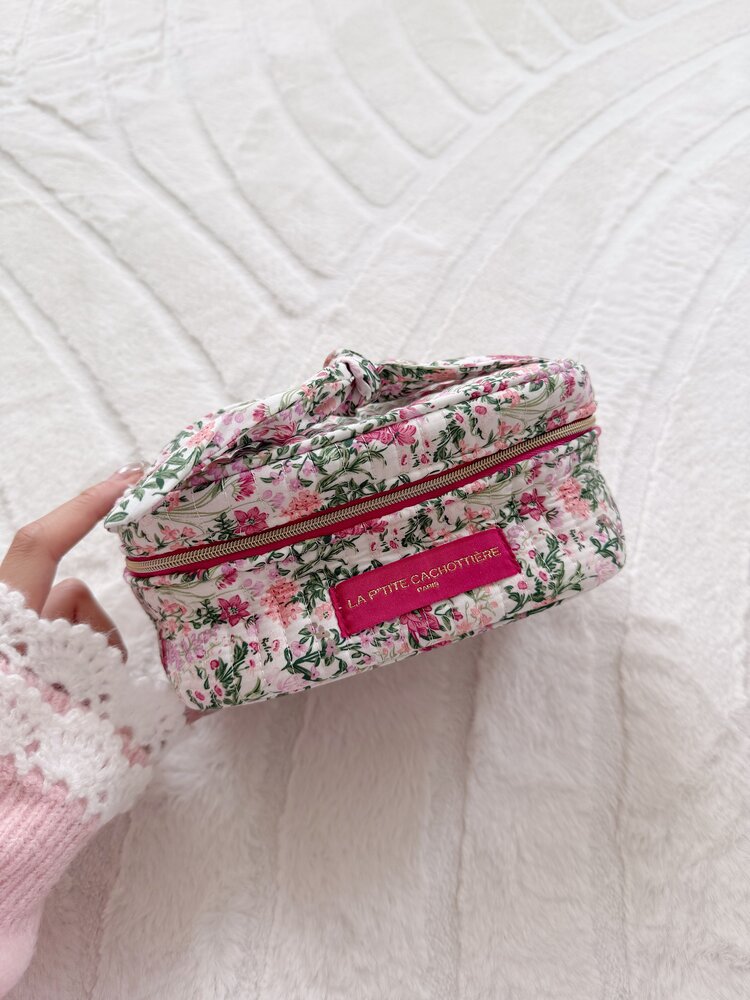 Rosa Flower Toiletry Bag / Rose Pink
