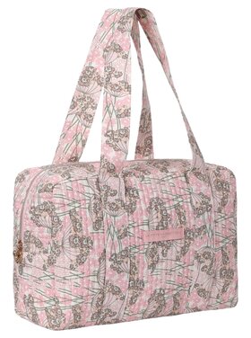Acacia Flower Travel Bag / Light Pink & Taupe