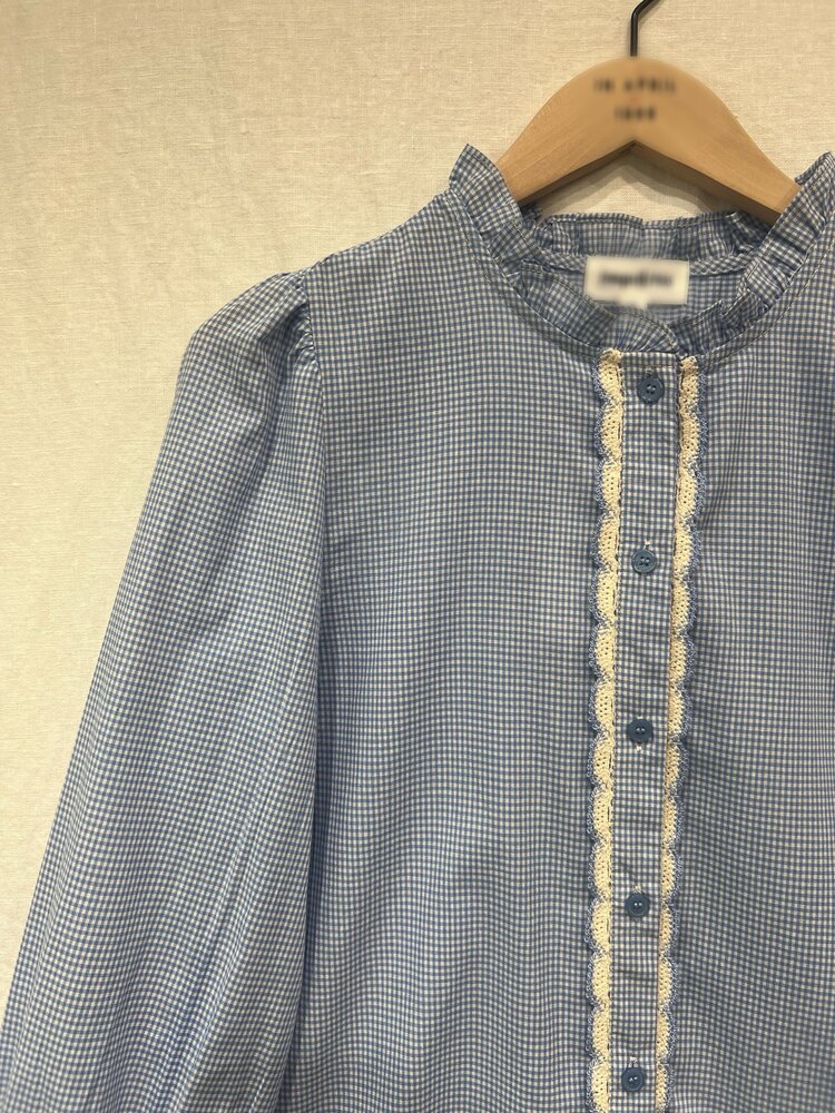 Rosemary Embroidery Trim Blouse / Blue