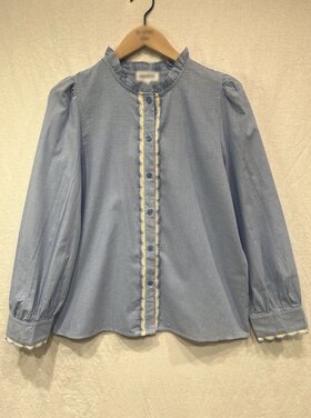 Rosemary Embroidery Trim Blouse / Blue