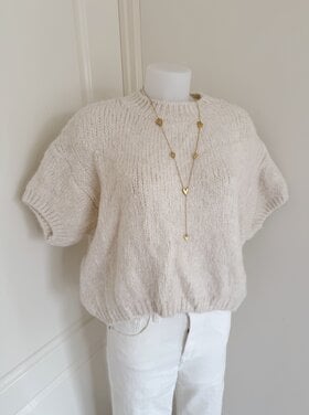 Lilla Short Sleeve Knit Sweater / Off white