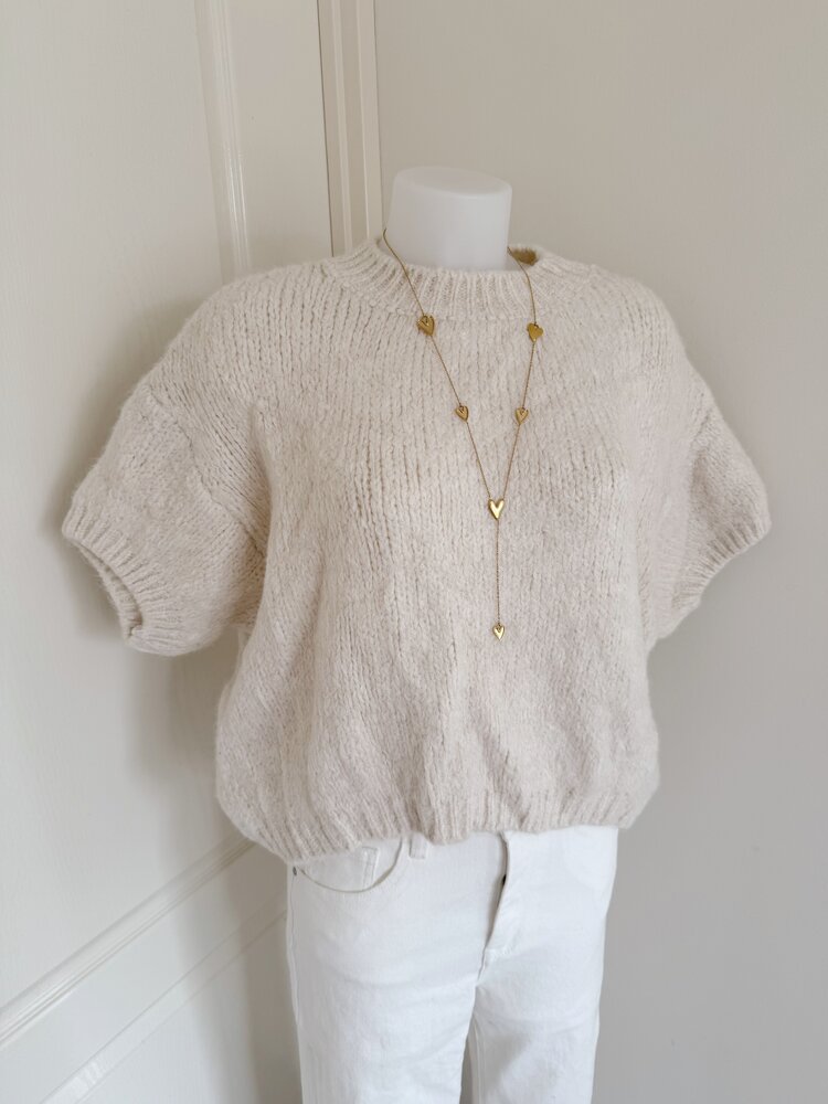 Lilla Short Sleeve Knit Sweater / Off white