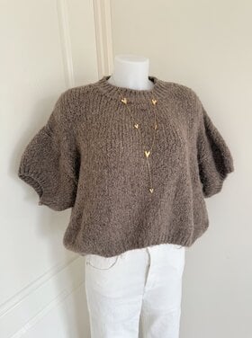 Lilla Short Sleeve Knit Sweater / Taupe