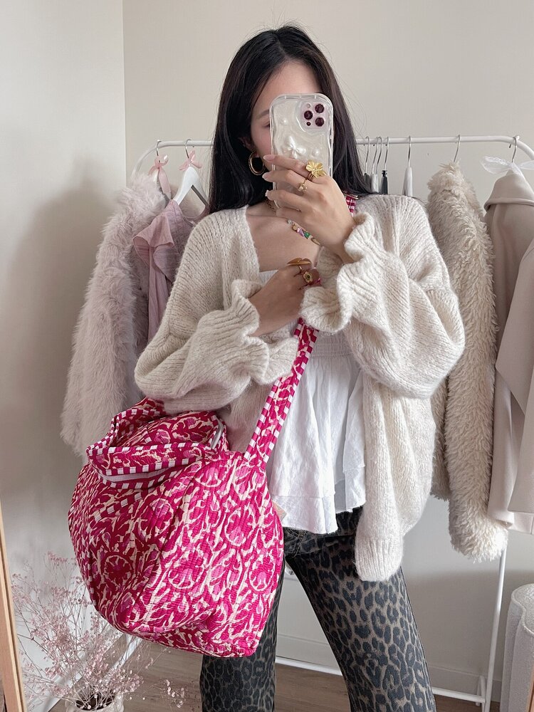 Yasmina Flower Travel Bag / Light Coral