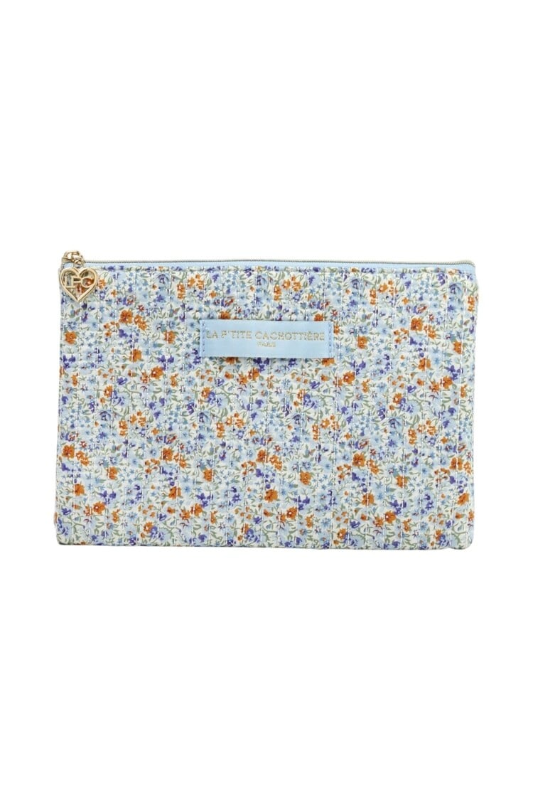 Lizzie Flower Pouch / Light Blue