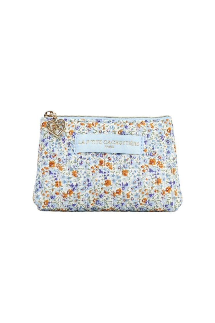 Ava Small Flower Wallet Pouch / Light Blue