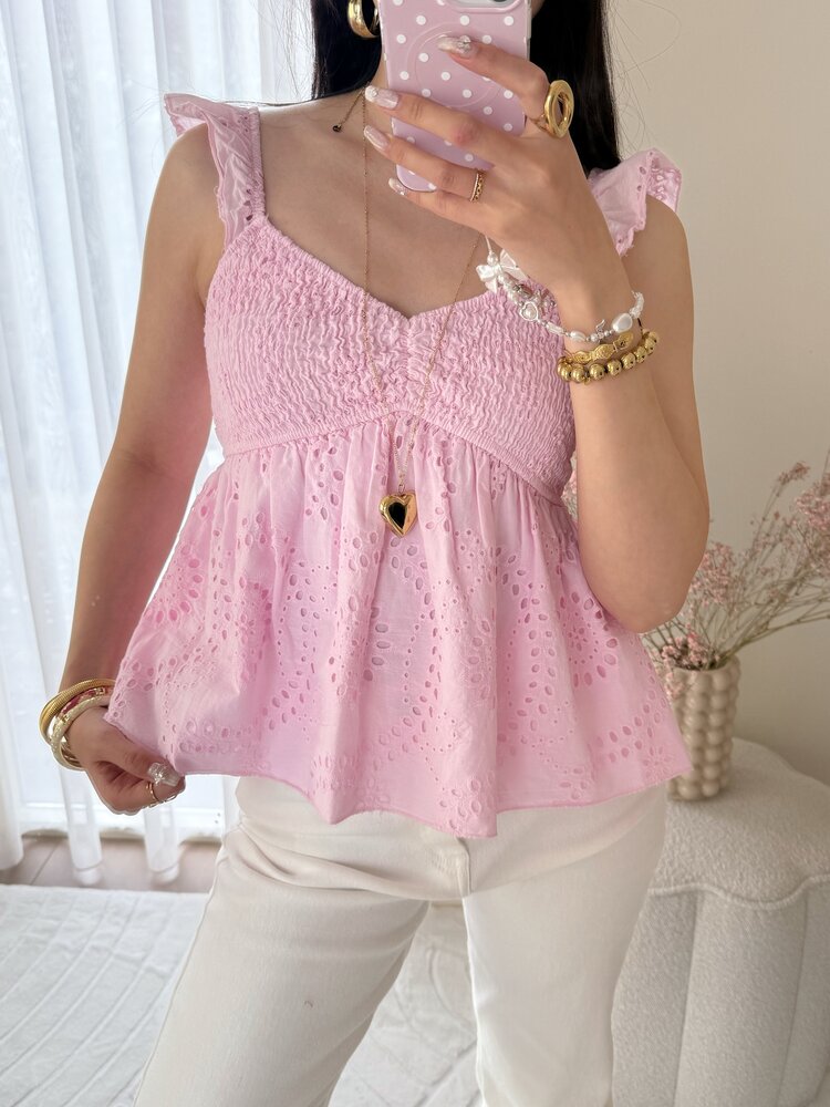 Yumi Babydoll Top / Pink