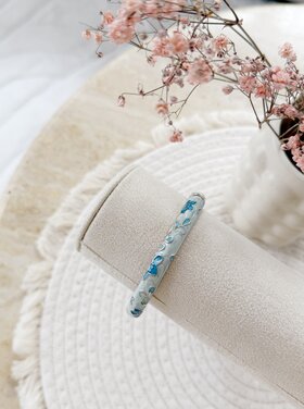Silver Floral Leafy Bangle Bracelet (COPPER)
