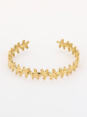 Gold Little Sea Stars Bangle Bracelet