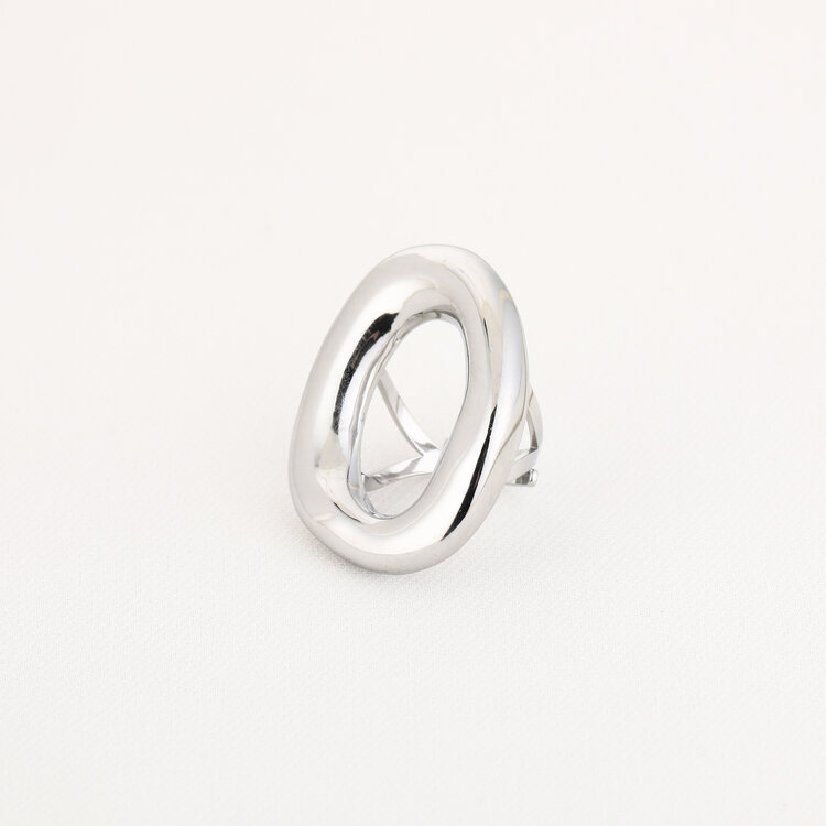 Silver Statement Circle Scandi Ring