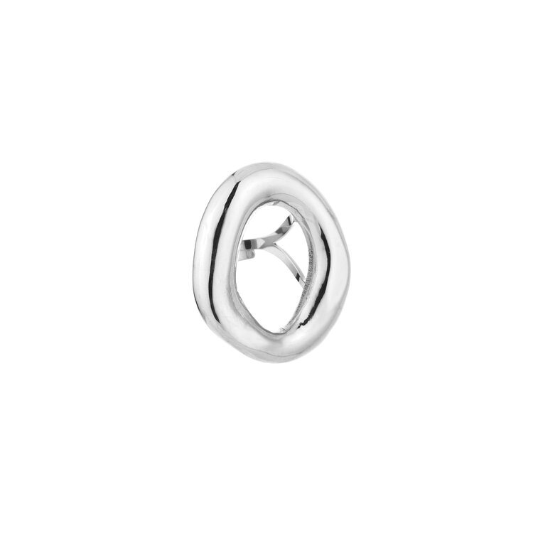 Silver Statement Circle Scandi Ring