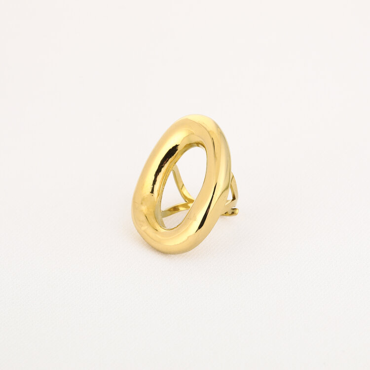 Gold Statement Circle Scandi Ring