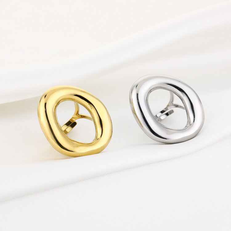 Gold Statement Circle Scandi Ring