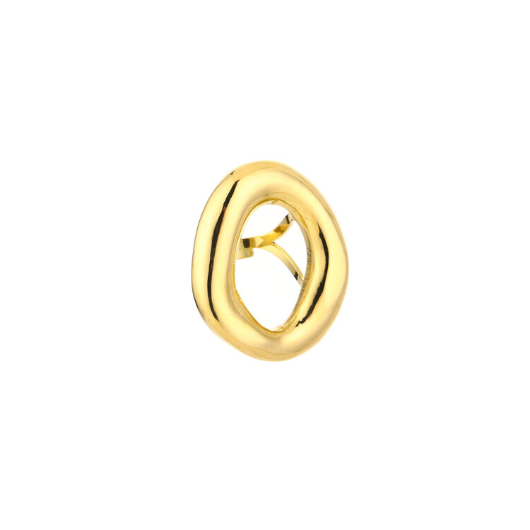 Gold Statement Circle Scandi Ring