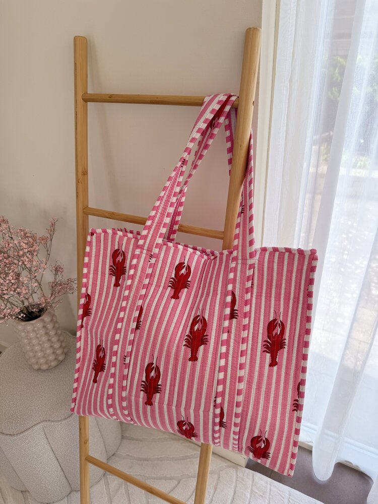 Macie Lobster Shopper Bag / Pink