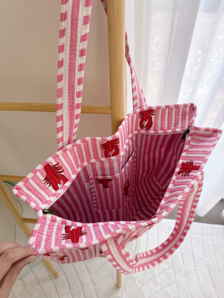 Macie Lobster Shopper Bag / Pink