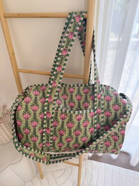 Yasmina Flower Travel Bag / Green