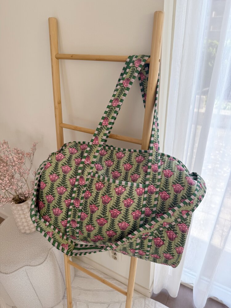 Yasmina Flower Travel Bag / Green