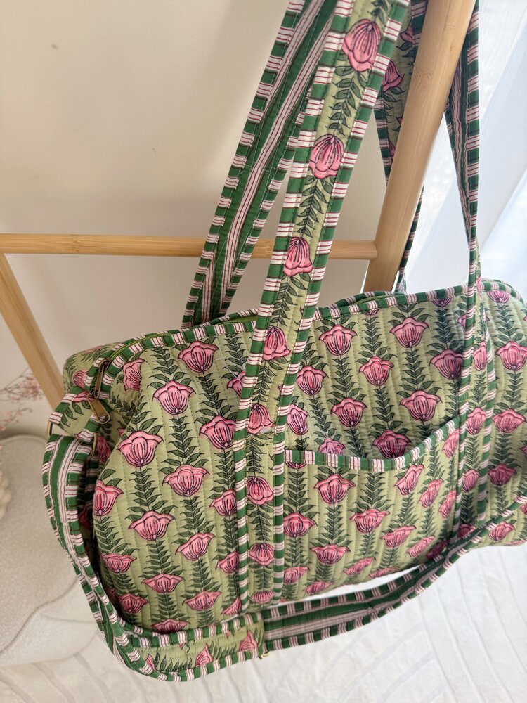 Yasmina Flower Travel Bag / Green