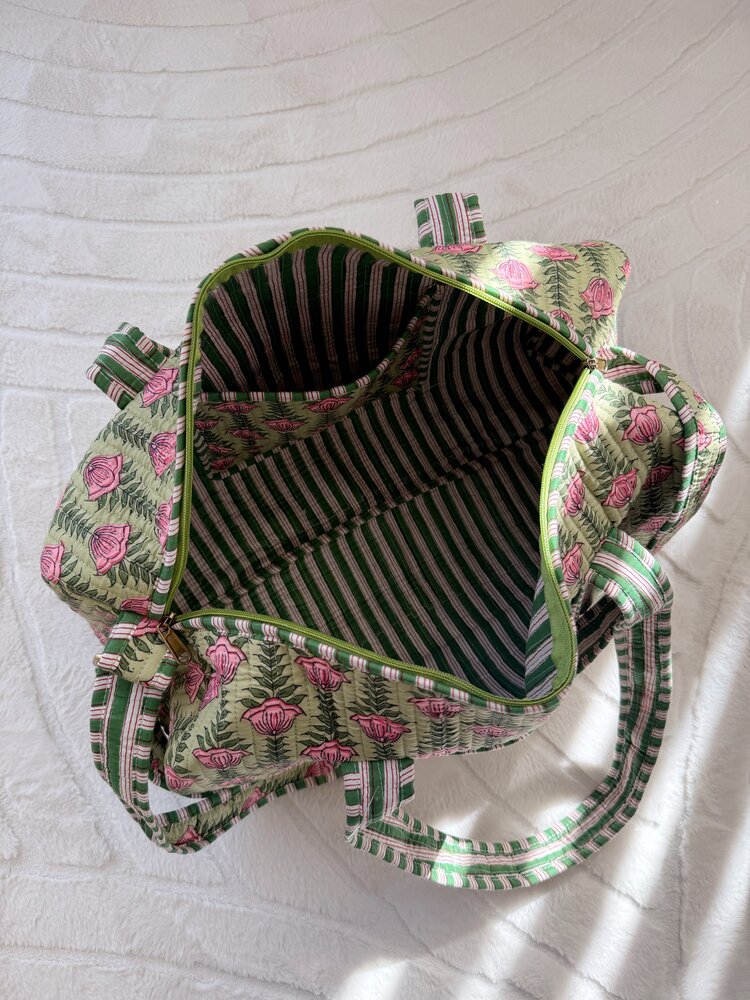 Yasmina Flower Travel Bag / Green