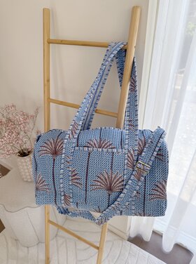 Yasmina Palm Tree Travel Bag / Blue
