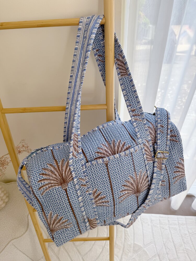 Yasmina Palm Tree Travel Bag / Blue