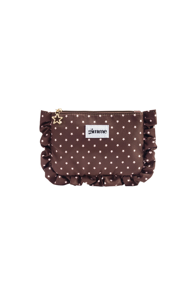 Mailey Starry Ruffle Pouch / Brown
