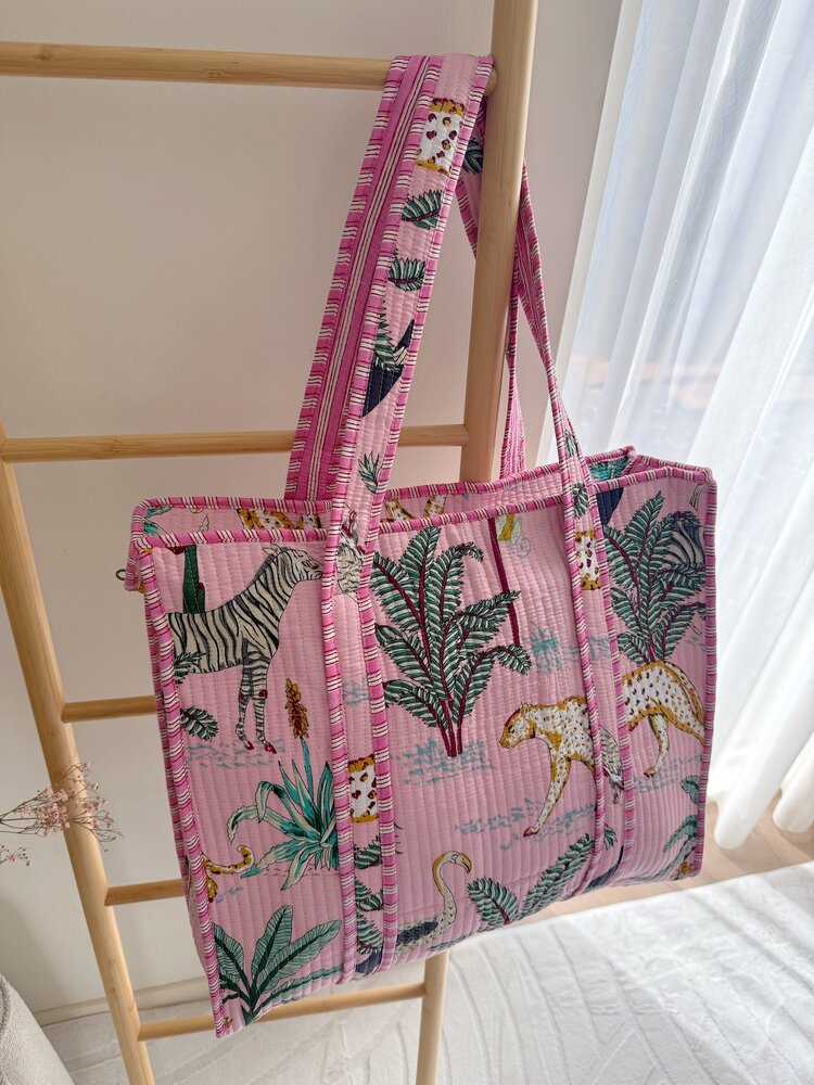 Macie Animal Shopper Bag / Pink