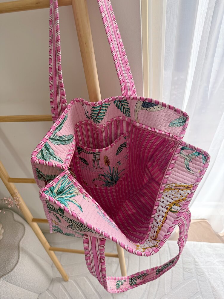 Macie Animal Shopper Bag / Pink