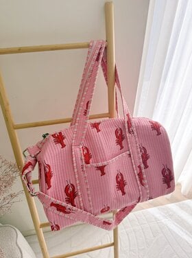 Yasmina Plain Lobster Travel Bag / Pink