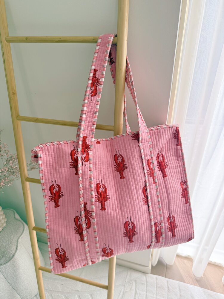 Macie Plain Lobster Shopper Bag / Pink