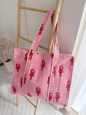 Macie Plain Lobster Shopper Bag / Pink