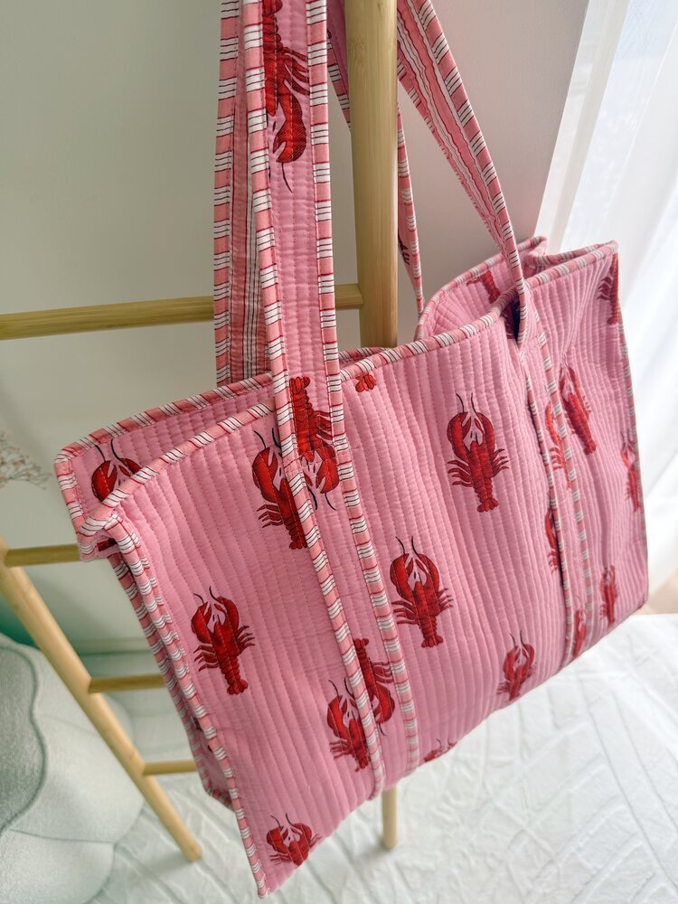 Macie Plain Lobster Shopper Bag / Pink