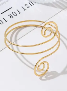 Gold Spiral Above Bracelet