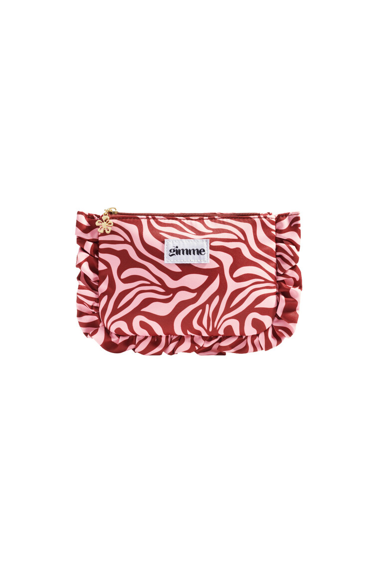 Mailey Swirl Ruffle Pouch / Burgundy