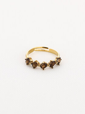 Gold Perfect Zirconia Ring / Brown