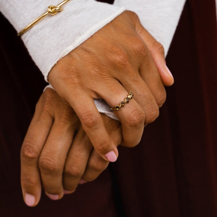 Gold Perfect Zirconia Ring / Brown