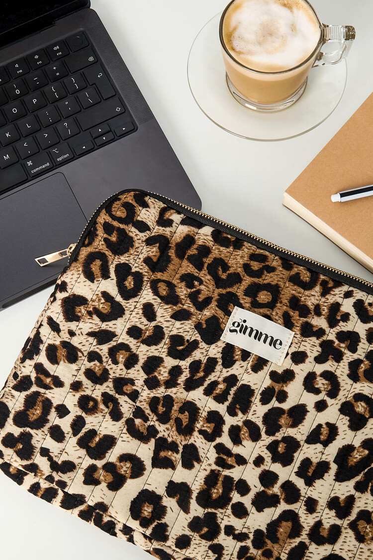 Zizi Leopard Laptop Sleeve / Brown