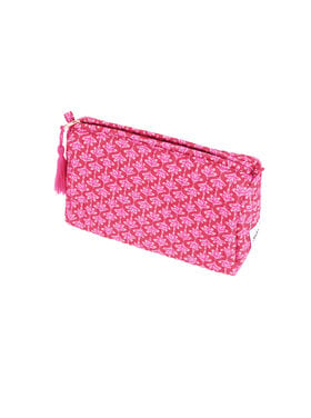 Stella Boho Floral Pouch / Pink
