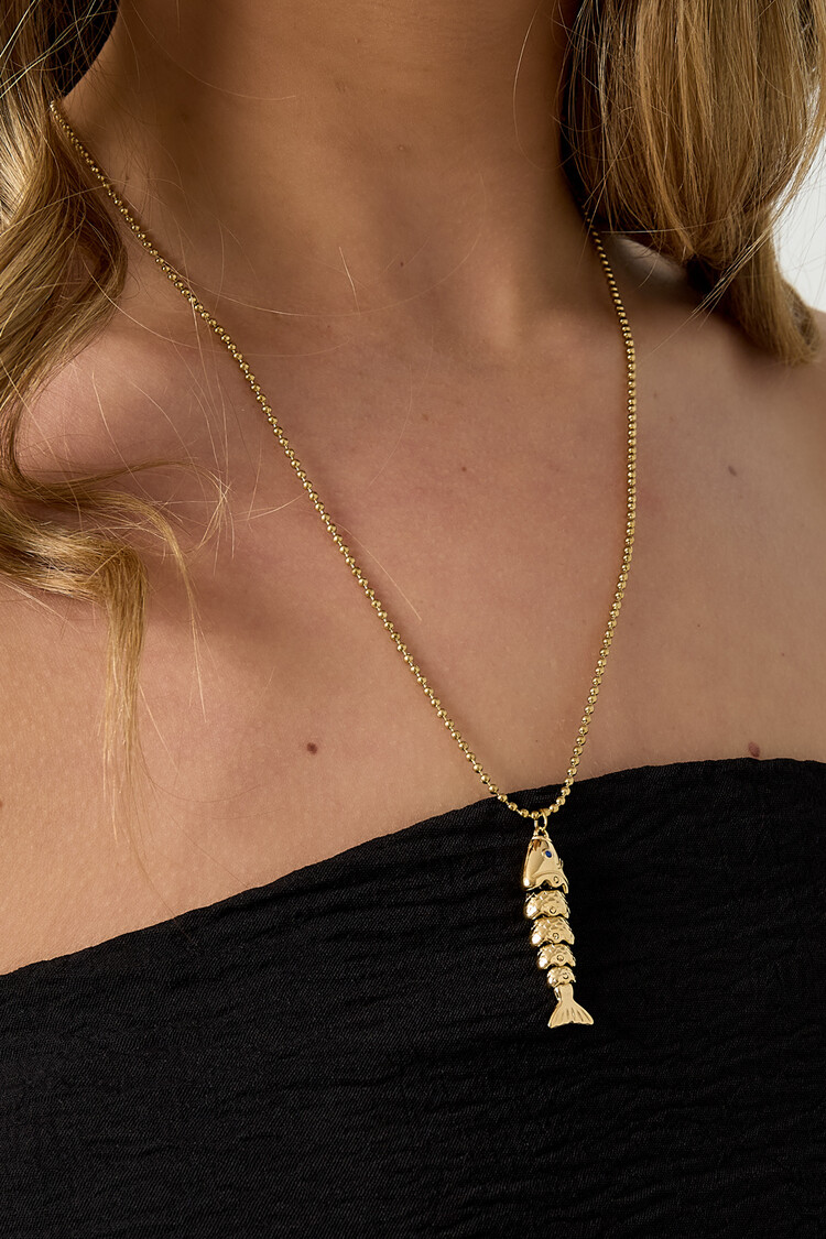 Gold Detailed Fish Necklace