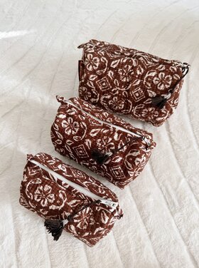 Bali Flower Pouch / Brown