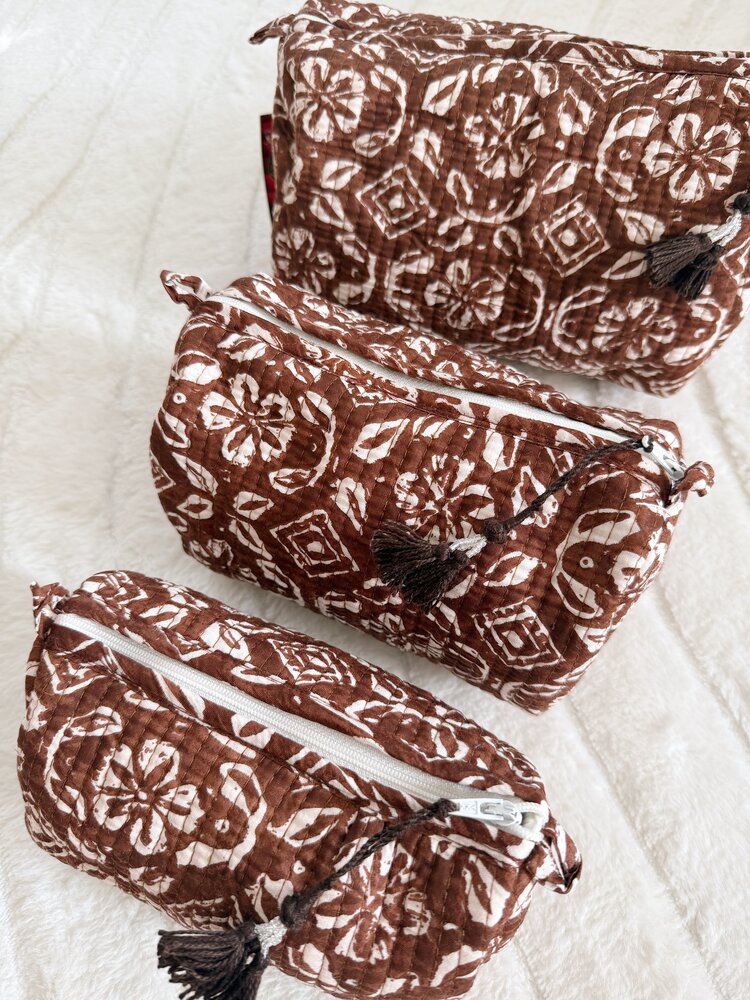 Bali Flower Pouch / Brown