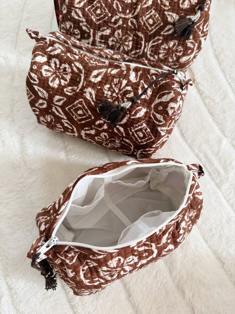 Bali Flower Pouch / Brown