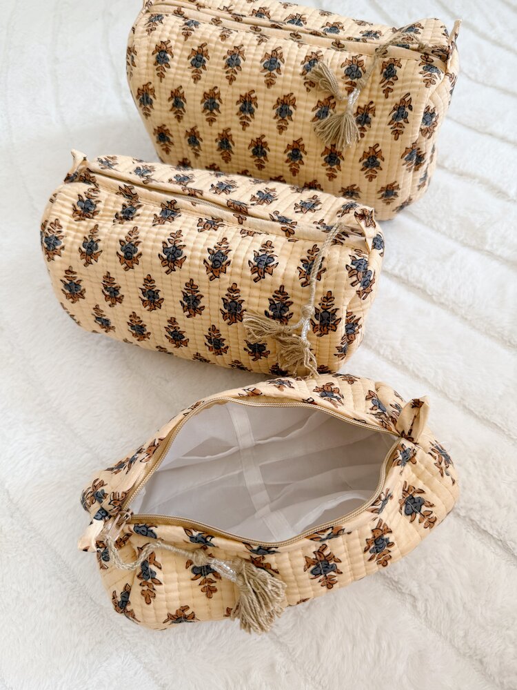 Bali Flower Pouch / Beige