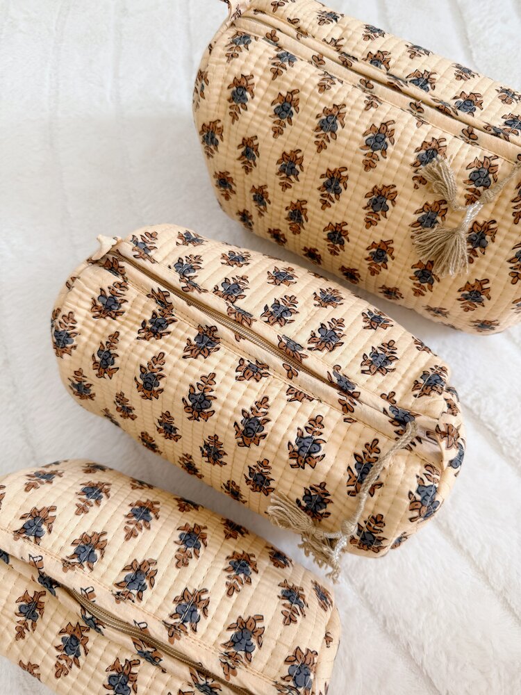 Bali Flower Pouch / Beige